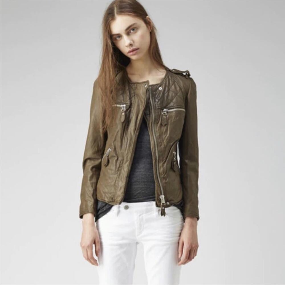 Isabel Marant Etoile Kady Quilted Leather Jacket Size 10